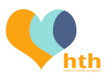 Logo Heart with orange letters to the right